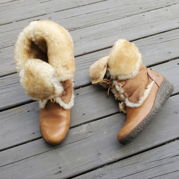 Born Nome Camel Honey Tan Suede Leather Shearling Rancher Eskimo Boho Boots 10 - Picture 9 of 9